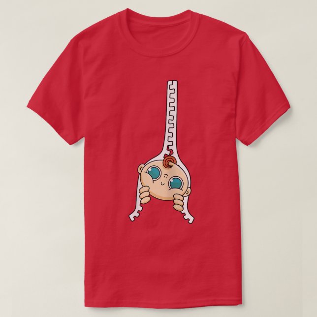 Womens Pregnancy Humor Mom Zipper Baby  Baby Peeki T-Shirt (Design Front)