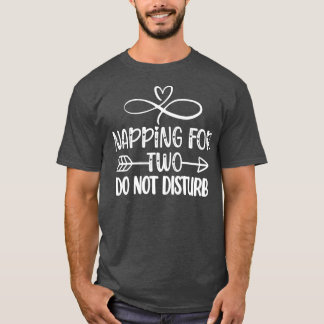 Womens Pregnant Woman Napping Pregnancy Reveal T-Shirt