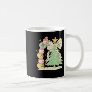 Womens Preppy Coquette Christmas Snowm 2025 Funny Coffee Mug