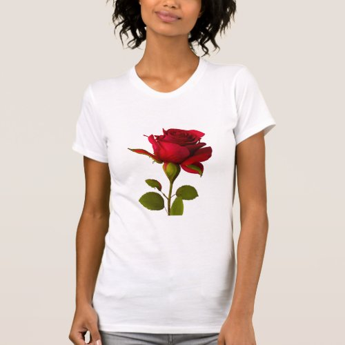 Womens Pretty Rose Flower   T_Shirt