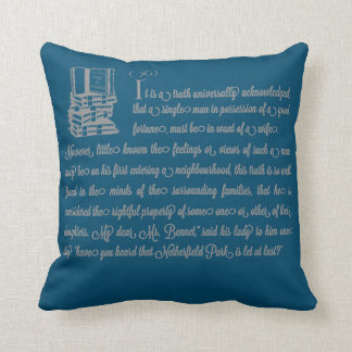 Womens Pride and Prejudice Book Jane Austen  Throw Pillow