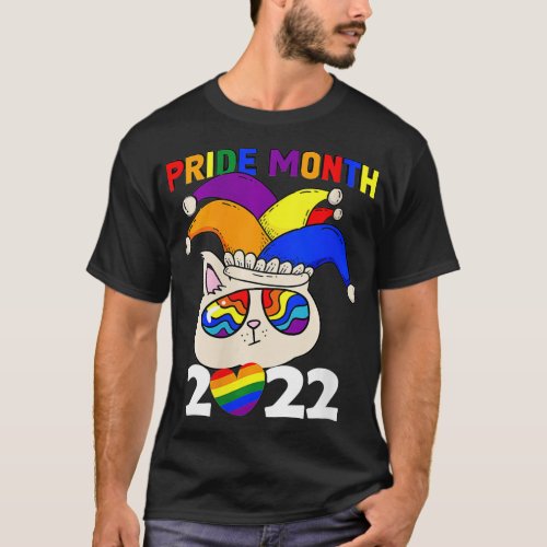 Womens Pride Month 2022 LGBT_Q Jester Hat Rainbow  T_Shirt