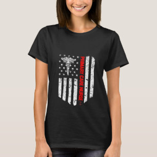 Womens Primary Care Nurse American Flag Rn Registe T-Shirt