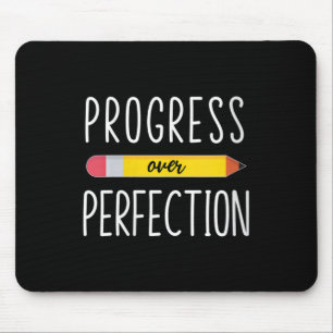Womens Progress Over Perfection Motivational Back  Mouse Pad