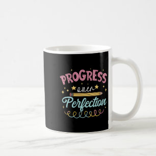 Womens Progress Over Perfection Motivational Teach Coffee Mug