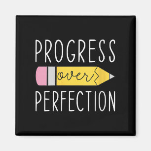 Womens Progress Over Perfection Motivational Teach Magnet