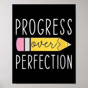 Womens Progress Over Perfection Motivational Teach Poster
