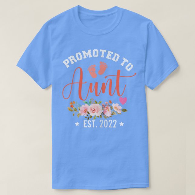 Womens Promoted To Aunt Est 2022 Auntie To Be Preg T-Shirt (Design Front)