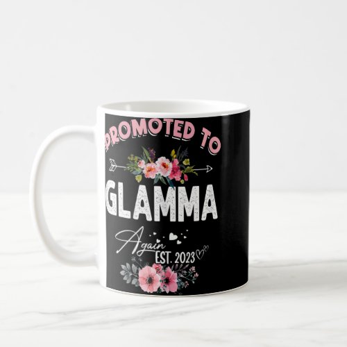 Womens Promoted To Glamma Again 2023 Floral Mother Coffee Mug