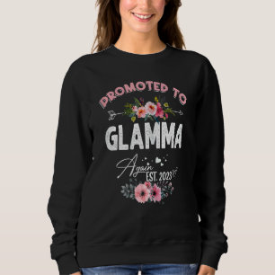 Womens Promoted To Glamma Again 2023 Floral Mother Sweatshirt