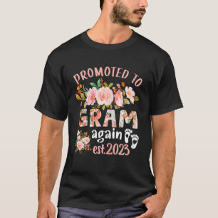 Womens Promoted To Gram Again 2023 Floral Mother's T-Shirt