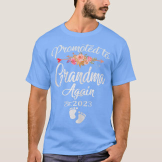 Womens Promoted To Grandma Again 2023 Soon To Be N T-Shirt