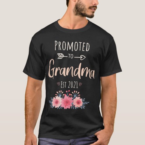 Womens Promoted To Grandma Est 2021 T_Shirt