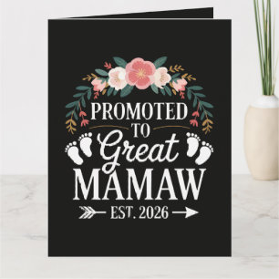 Womens Promoted to Great Mamaw Thank You Card