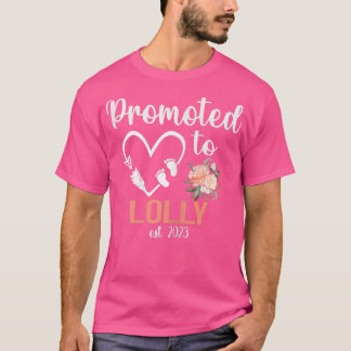 Womens Promoted to Lolly Est 2023 Women Floral Fir T-Shirt