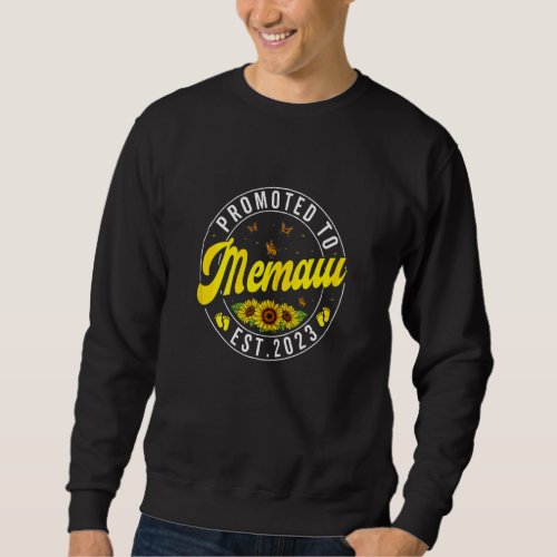 Womens Promoted To Memaw 2023 Sunflower Pregnancy  Sweatshirt