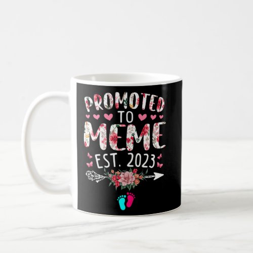 Womens Promoted To Meme 2023 Women Flower  Pregnan Coffee Mug