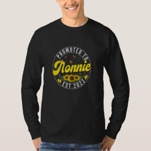 Womens Promoted To Nonnie 2023 Sunflower Pregnancy T-Shirt