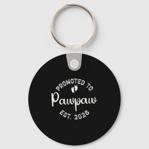 Womens Promoted To Pawpaw Est. 2026 First Time Gra Keychain