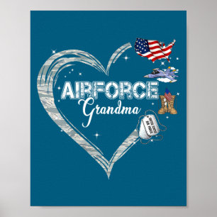 Womens proud air force grandma air force graduatio poster
