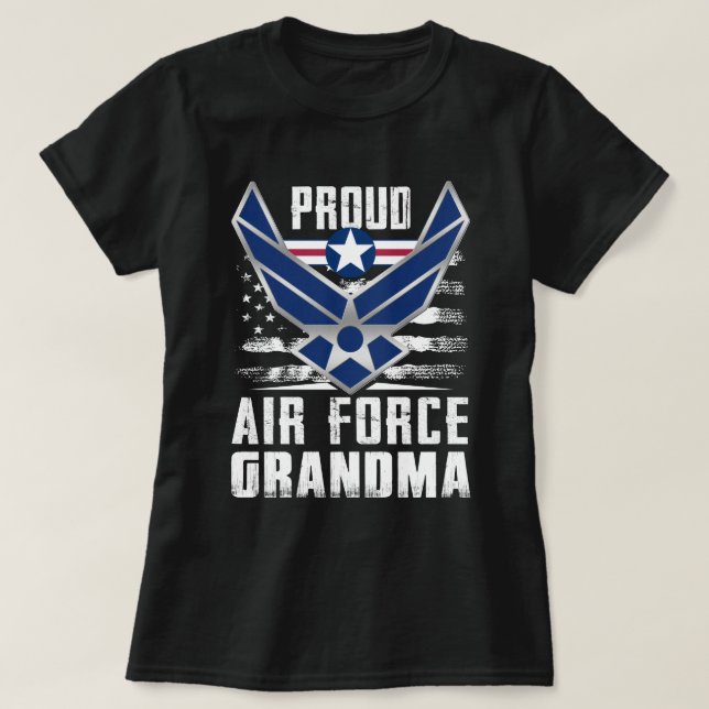 Womens Proud Air Force Grandma US Air Force Milita T-Shirt (Design Front)