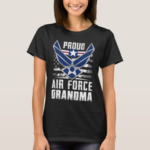 Womens Proud Air Force Grandma US Air Force Milita T_Shirt