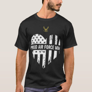 Womens Proud Air Force Mom Pride Military Family H T-Shirt