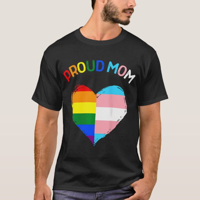 Womens Proud Ally Lgbtq Transgender Proud Mom  Pro T-Shirt (Front)