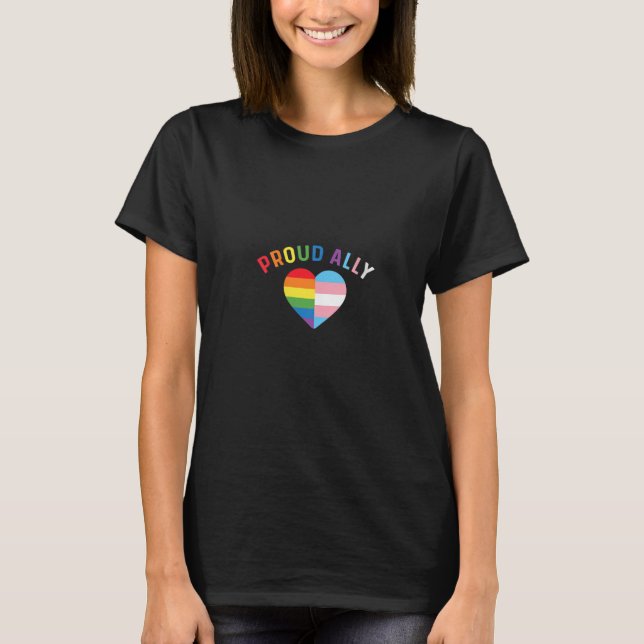 Womens Proud Ally Mom LGBT Transgender Gifts LGBTQ T-Shirt (Front)