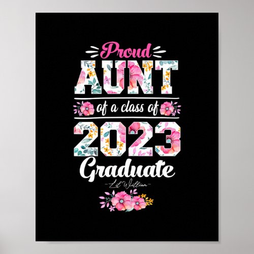 Womens Proud Aunt Of A Class Of 2023 Graduate Poster