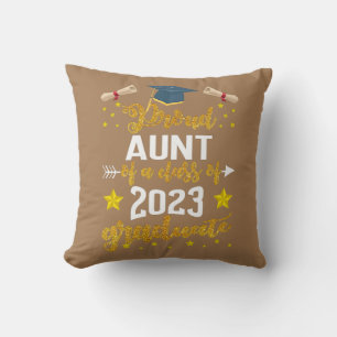 Womens Proud Aunt of a class of 2023 graduate Throw Pillow