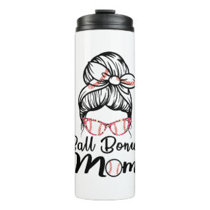 Womens Proud Baseball Softball Bonus Mom Thermal Tumbler
