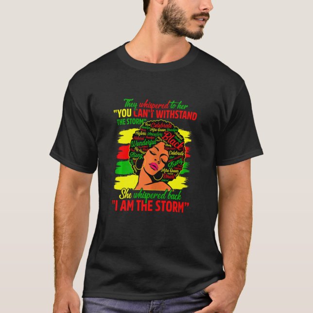 Womens Proud Black African American Ladies Black H T-Shirt (Front)