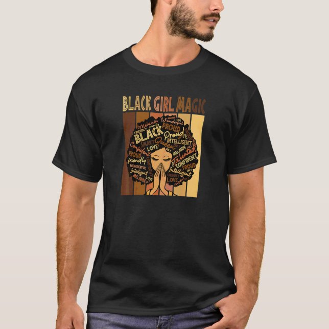 Womens Proud Black Afro Juneteenth Black History B T-Shirt (Front)