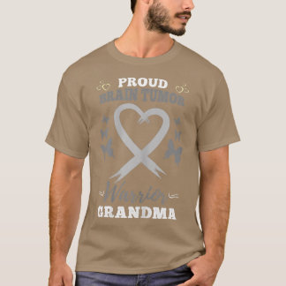 Womens Proud Brain Tumor Warrior Grandma Brain Tum T-Shirt