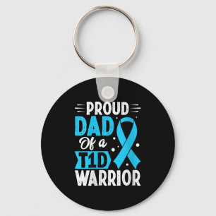 Womens Proud Dad T1d Warrior V-neck Keychain