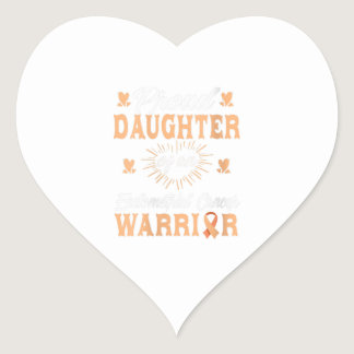 Womens proud Daughter endometrial Uterine cancer Heart Sticker