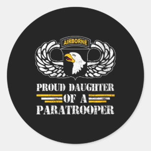 Womens Proud Daughter Of 101st Airborne Division U Classic Round Sticker