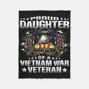 Womens Proud Daughter Of A Vietnam War Veteran Mil Fleece Blanket