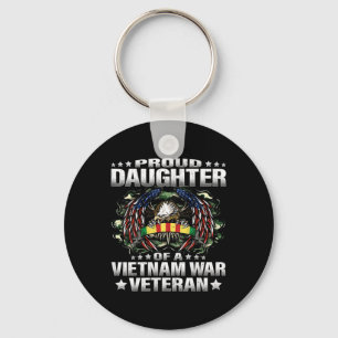 Womens Proud Daughter Of A Vietnam War Veteran Mil Keychain