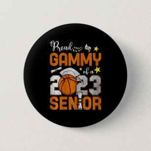 Womens proud gammy of a 2023 senior basketball gra button