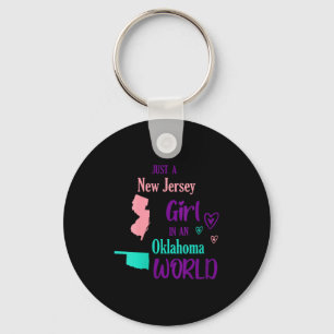 Womens Proud Girl Just A New Jersey Girl In An Okl Keychain