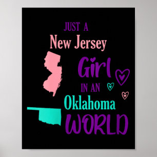 Womens Proud Girl Just A New Jersey Girl In An Okl Poster