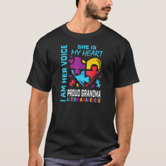 Womens Proud Grandma Autism Awareness Granddaughte T-Shirt