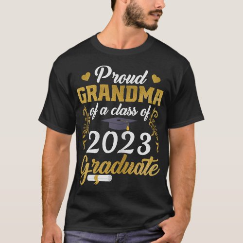 Womens Proud Grandma Class Of 2023 Graduate  T_Shirt