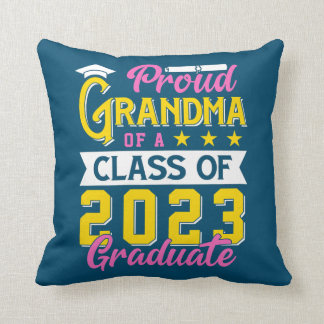 Womens Proud Grandma of a Class of 2023 Graduate Throw Pillow