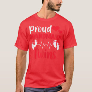 Womens Proud Grandma Of Twins Pregnancy Announceme T-Shirt