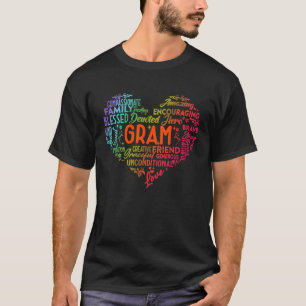 Womens Proud LGBT Gram Rainbow Heart  Grandma T-Shirt