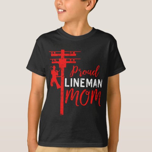 Womens Proud Lineman Mom Electric Cable gift for M T_Shirt