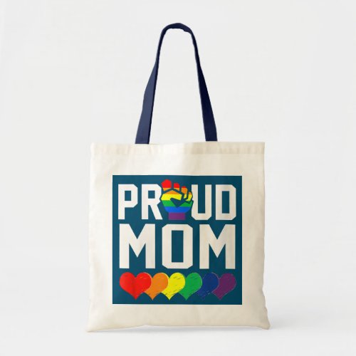 Womens Proud Mom Gay Pride Month LGBTQ  Tote Bag